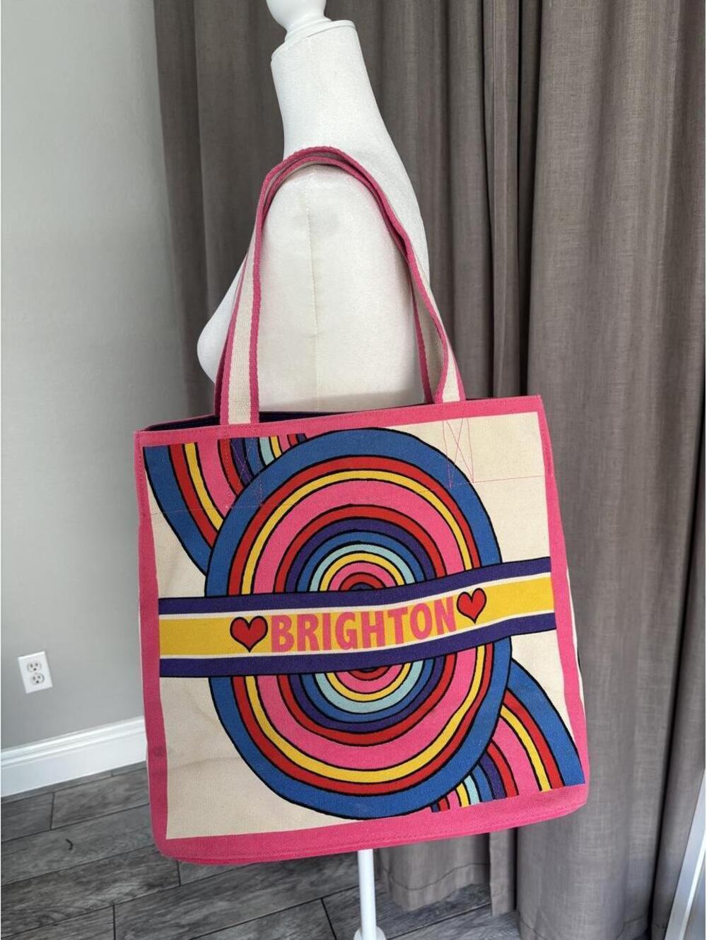 Brighton Love to Be Bold Rainbow Canvas Tote Bag 🌈💗